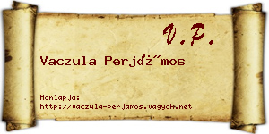 Vaczula Perjámos névjegykártya